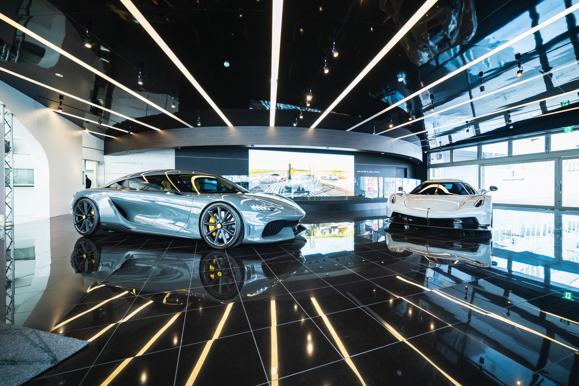 Two Koenigseggs in the BINGO showroom